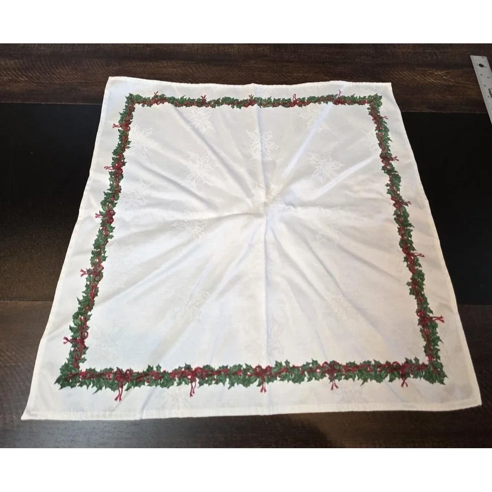 Christopher Radko Christmas Holiday Celebration Bow Holly Napkins Rings Set of 6